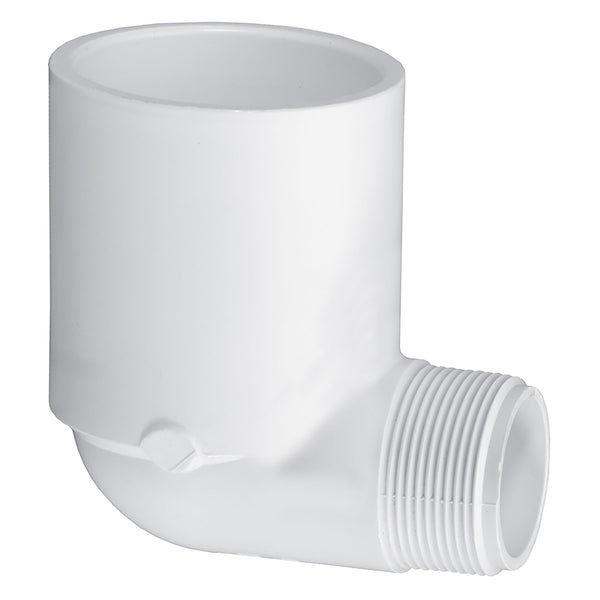 PVC Schedule 40, White, 90 Degree Reducer Street Elbow, Socket x MPT, 1/2 in. to 2 in. Sizes