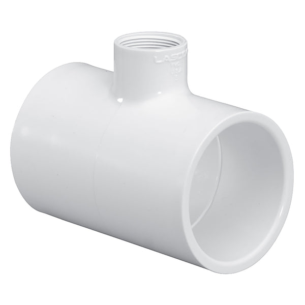PVC Schedule 40, White, Reducer Tee, Socket x Threaded, 3/8 in. to 8 in. Sizes