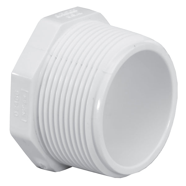 Lasco PVC Schedule 40 White Plug Threaded 1/4 in. to 6 in.