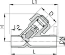 Georg Fischer Y Check Valve Clear PVC 1/2 to 3 in. Socket or Spigot EPDM or FPM