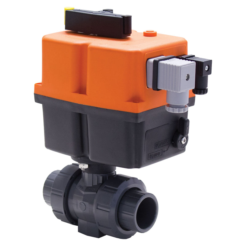 GF 1/2 in. PVC/FPM Electric Actuated Ball Valve