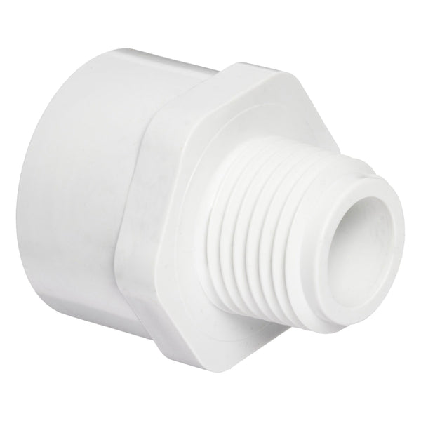 PVC Schedule 40, White, Male Reducer Adapter, Socket x MPT, 1/2 in. to 4 in. Sizes