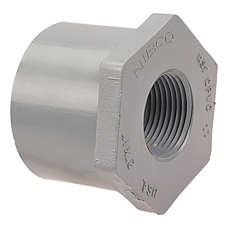 1-1/2 - 2 in. PVC-80 Socket x Threaded Reducer Bushing