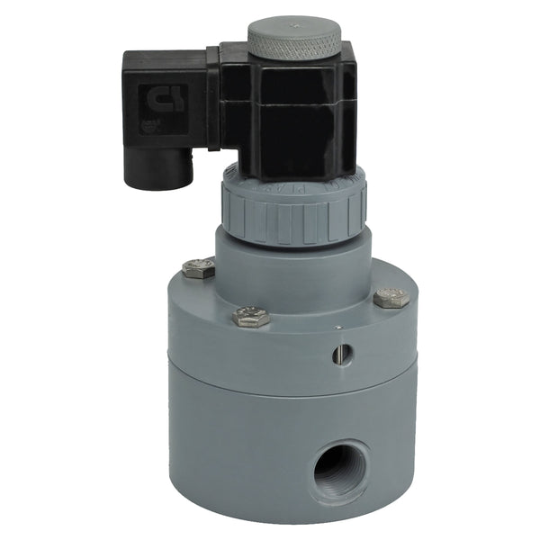 Plast-O-Matic 3/4 in. PVC Pilot Operated Solenoid Valve