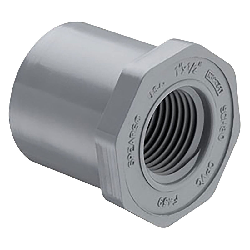 CPVC Schedule 80, Reducing Bushing, Spigot x FPT, 1/4 in. to 4 in. Sizes