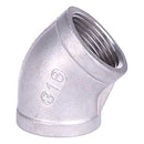 304 & 316 Stainless Steel, 45 Degree Elbow, Threaded, 1/8 in. to 2 in. Sizes