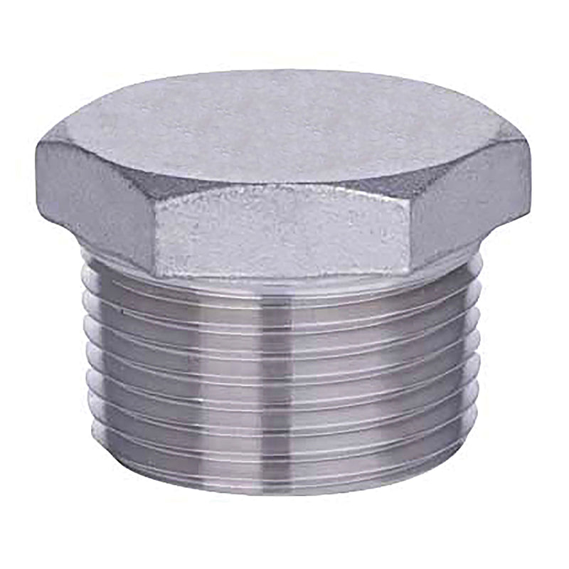 316 Stainless Steel, Hex Head Plug, Threaded, 1/8 in. to 2 in. Sizes