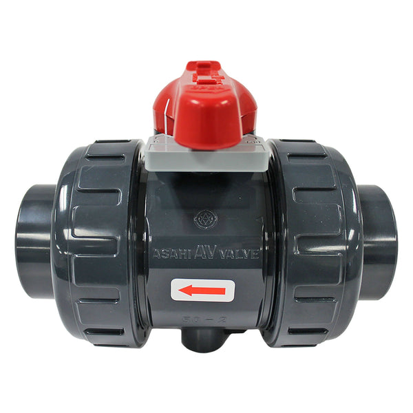 Asahi PVC Type-21 SST Flow Control Ball Valve 1/2 to 2 in.