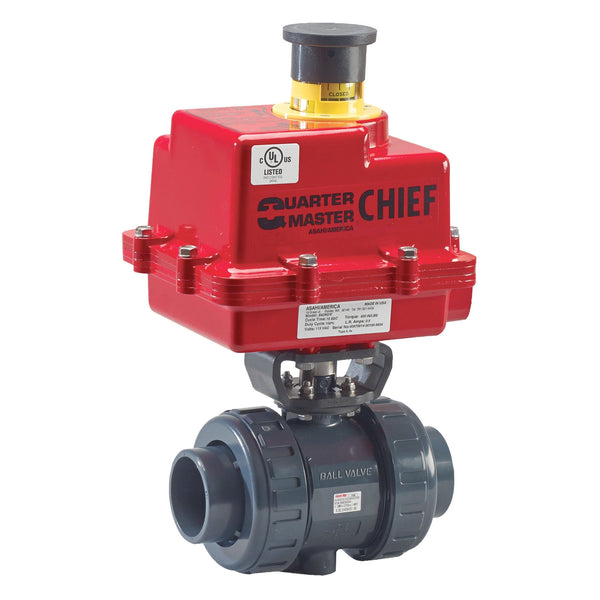 Asahi PVC Series 92 Electric Actuated Ball Valve 1/2 to 4 in.