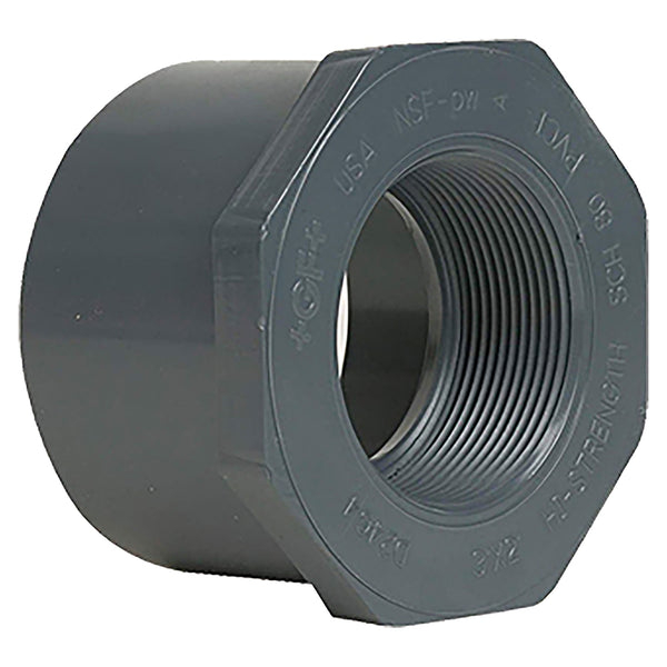 Spears PVC Schedule 80 Reducing Bushing Spigot x FPT 1/4 in. to 6 in. Sizes