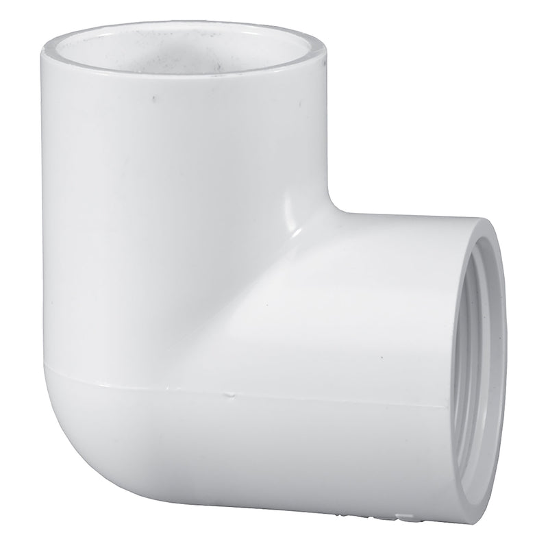 Lasco PVC Schedule 40 White 90 Degree Elbow Socket x Threaded 1/2 in. to 4 in. Sizes