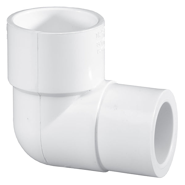 Lasco PVC Schedule 40 White 90 Degree Reducer Elbow Socket 1/2 in. to 2 in. Sizes