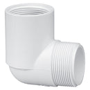 Lasco PVC Schedule 40 White 90 Degree Street Elbow Threaded 1/2 in. to 2 in. Sizes