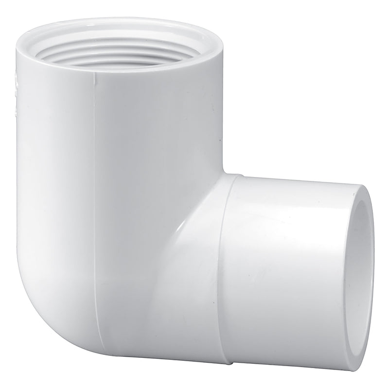 Lasco PVC Schedule 40 White 90 Degree Street Elbow Spigot x FPT 1/2 in. to 2 in. Sizes