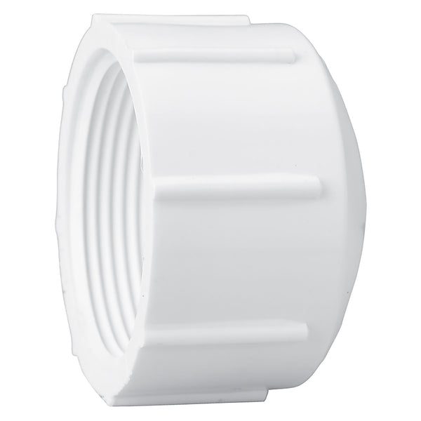 Lasco PVC Schedule 40 White Cap Threaded 3/8 in. to 6 in. Sizes