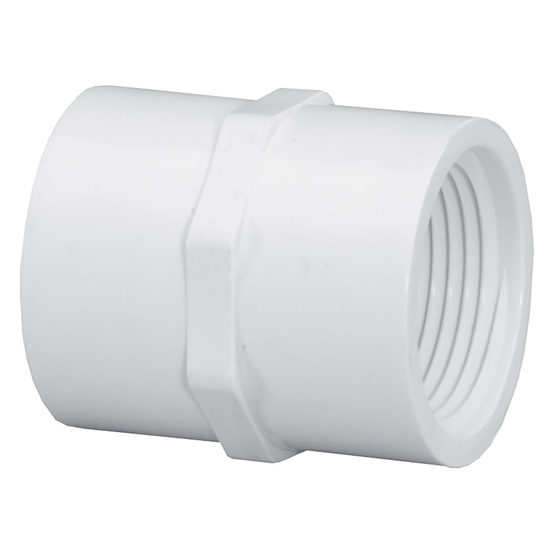 PVC Schedule 40, White, Coupling, Threaded, 1/2 in. to 2 in. Sizes pvc-schedule-40-white-coupling-threaded-1-2-in-to-2-in-sizes