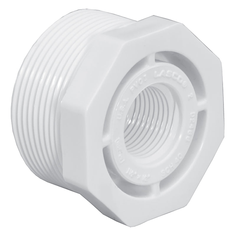 Lasco PVC Schedule 40 White Reducer Bushing Threaded 1/4 in. to 3 in. Sizes