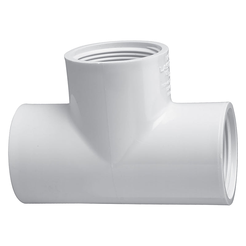 Lasco PVC Schedule 40 White Tee Threaded 1/2 in. to 2 in. Sizes
