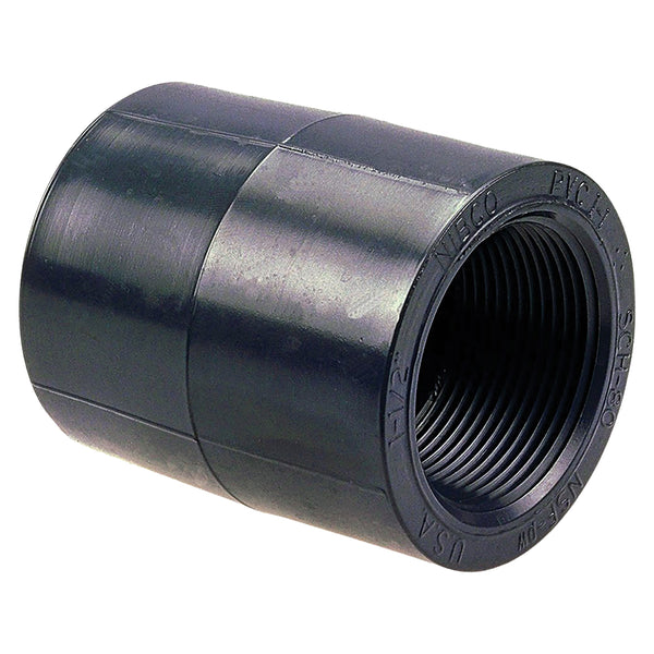 Nibco Black PP Schedule 80 Coupling Threaded 1/2 in. to 4 in. Sizes
