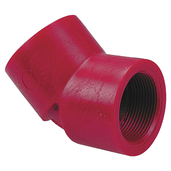 Nibco Red PVDF Schedule 80 45 Degree Elbow Threaded 1/2 in. to 2 in. Sizes