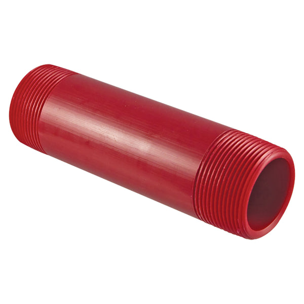 Nibco Red PVDF Schedule 80 Nipple Threaded 1/2 in. to 2 in. Sizes Close to 6 in. Lengths