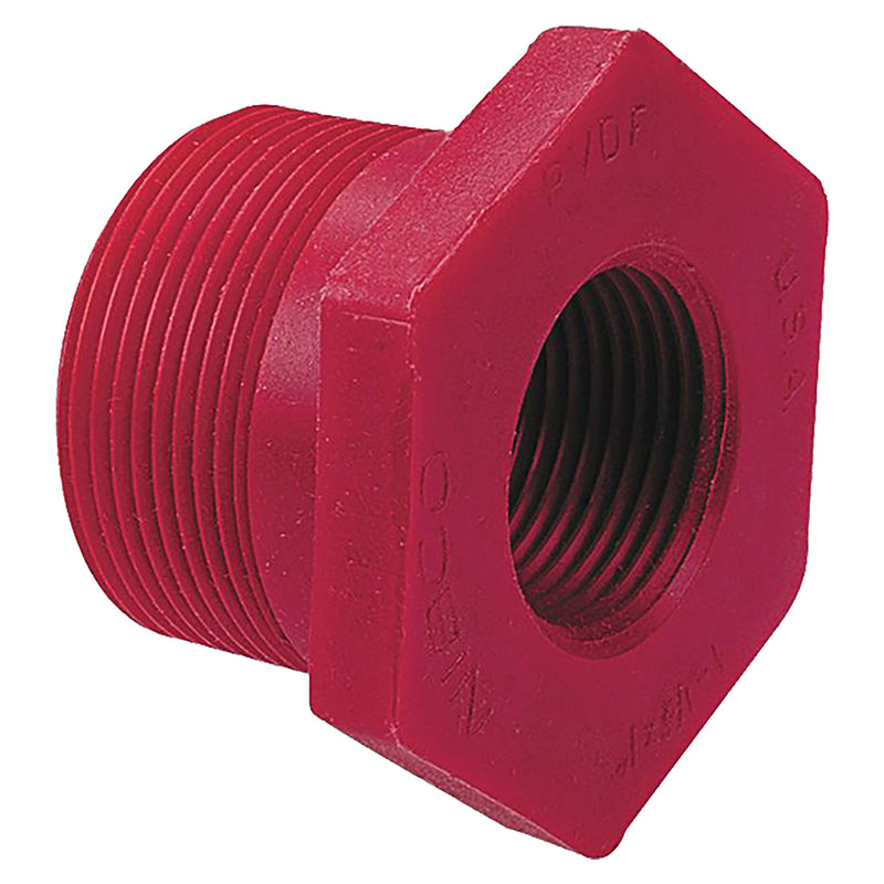 Nibco Red PVDF Schedule 80 Reducing Bushing MPT x FPT 3/4 in. to 2 in. Sizes