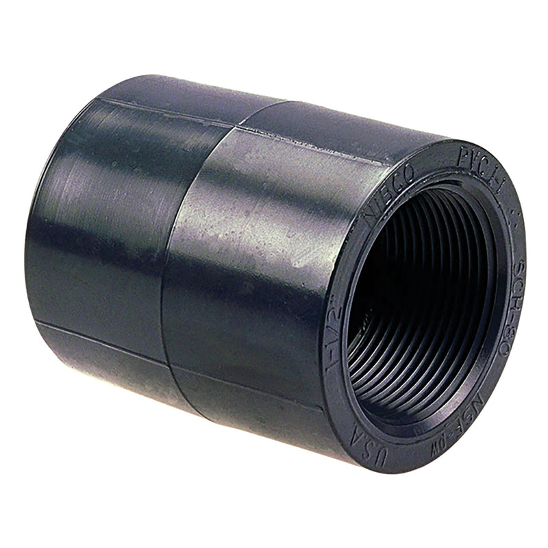 Nibco PVC Schedule 80 Coupling Threaded 1/4 in. to 4 in. Sizes