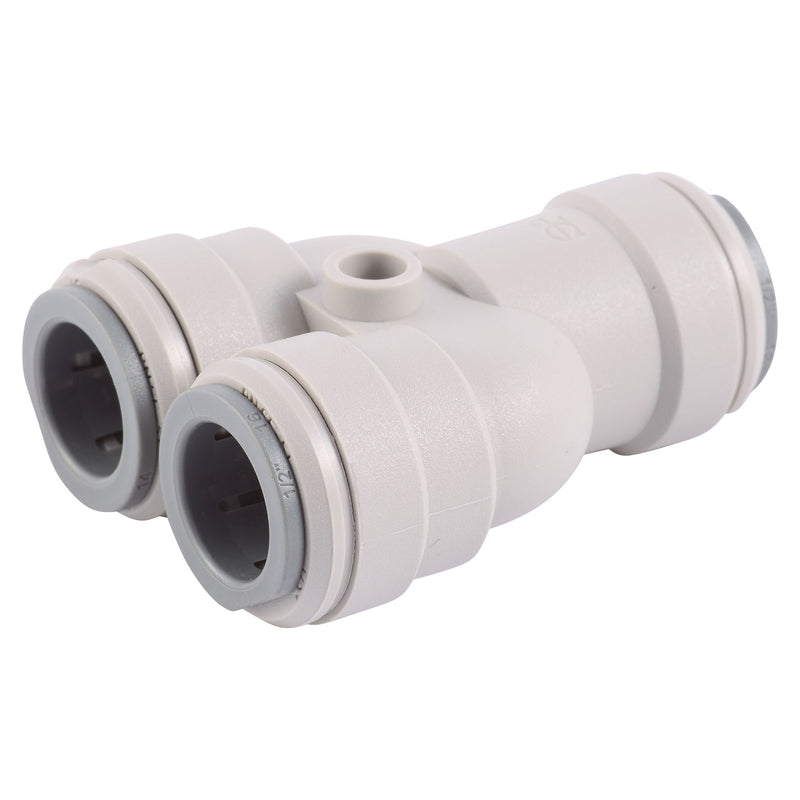John Guest Two-Way Connector 1/4 in. to 1/2 in. Sizes