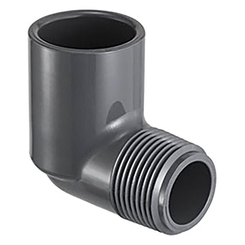 Spears PVC Schedule 40 Gray 90 Degree Street Elbow MPT x Socket 1/2 in. to 3/4 in. Sizes