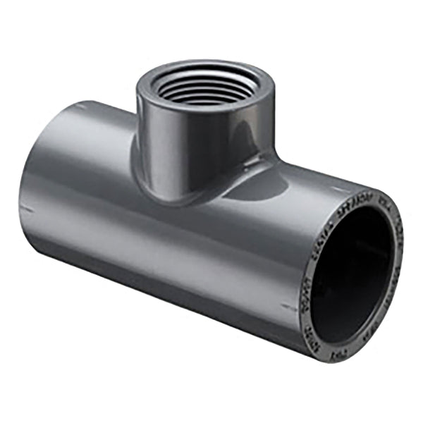 Spears PVC Schedule 40 Gray Reducing Tee Socket x Threaded 1/2 in. to 2 in. Sizes