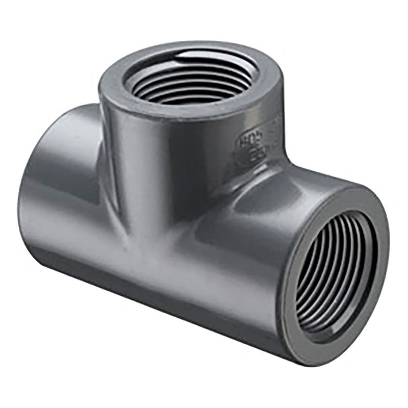 Spears PVC Schedule 40 Gray Tee Threaded 1/2 in. to 2 in. Sizes