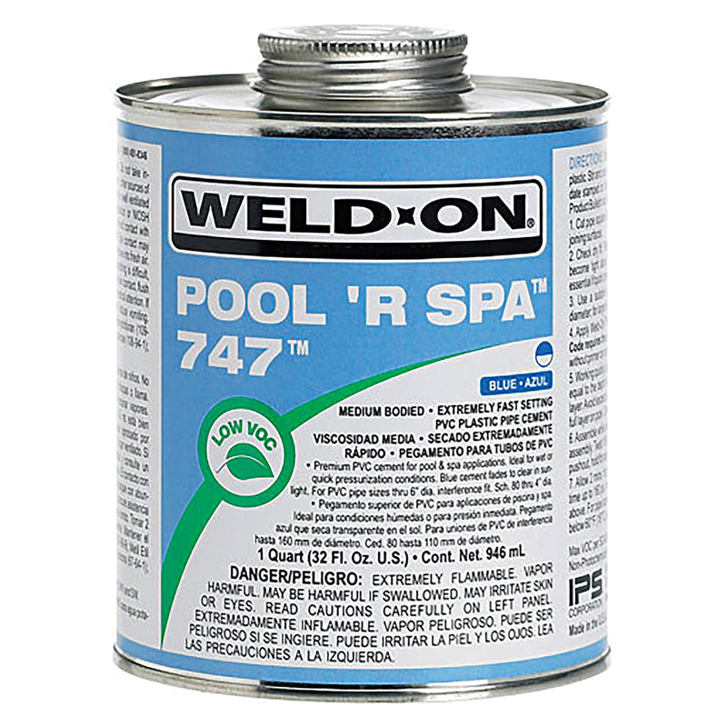 Weld-On 747-G 747 Pool R Blue Fades to Clear in Sunlight